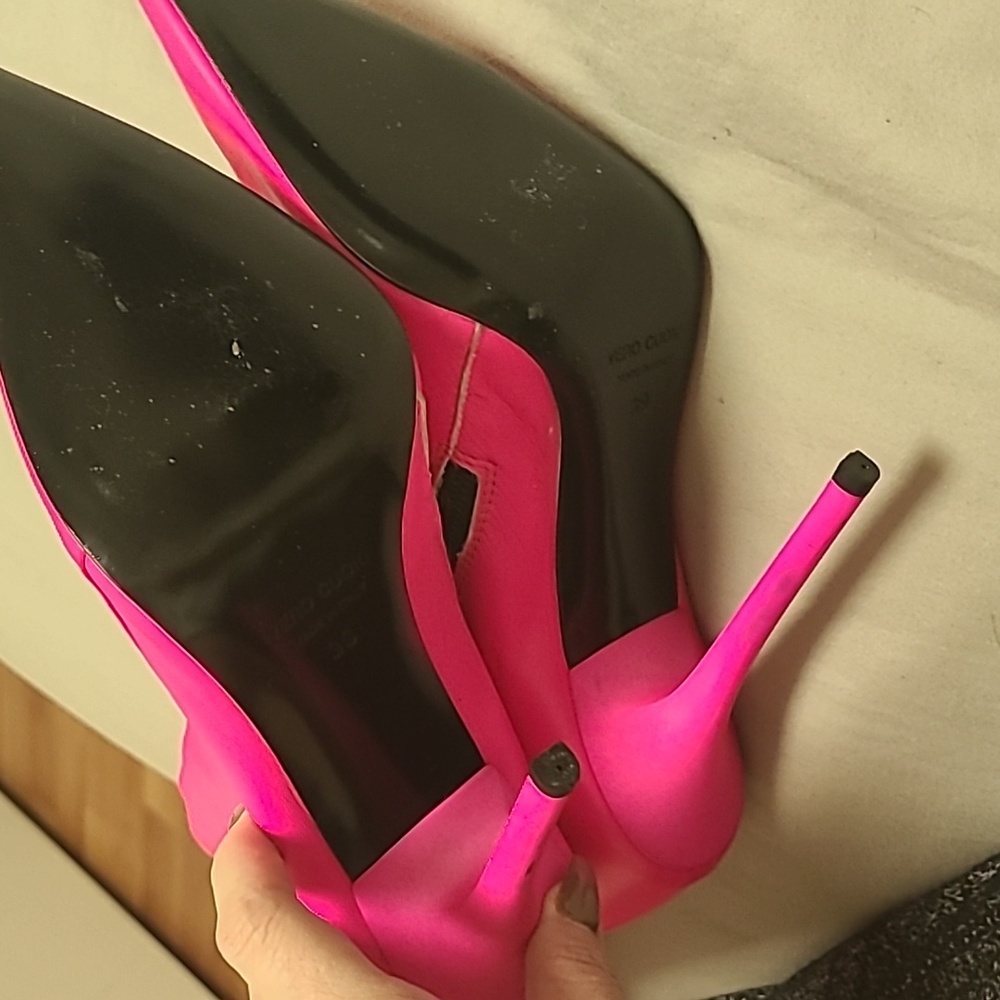 Over The Knee Hot Pink Genuine Leather Stiletto Boots 5-in Heel Read Description - Picture 13 of 17